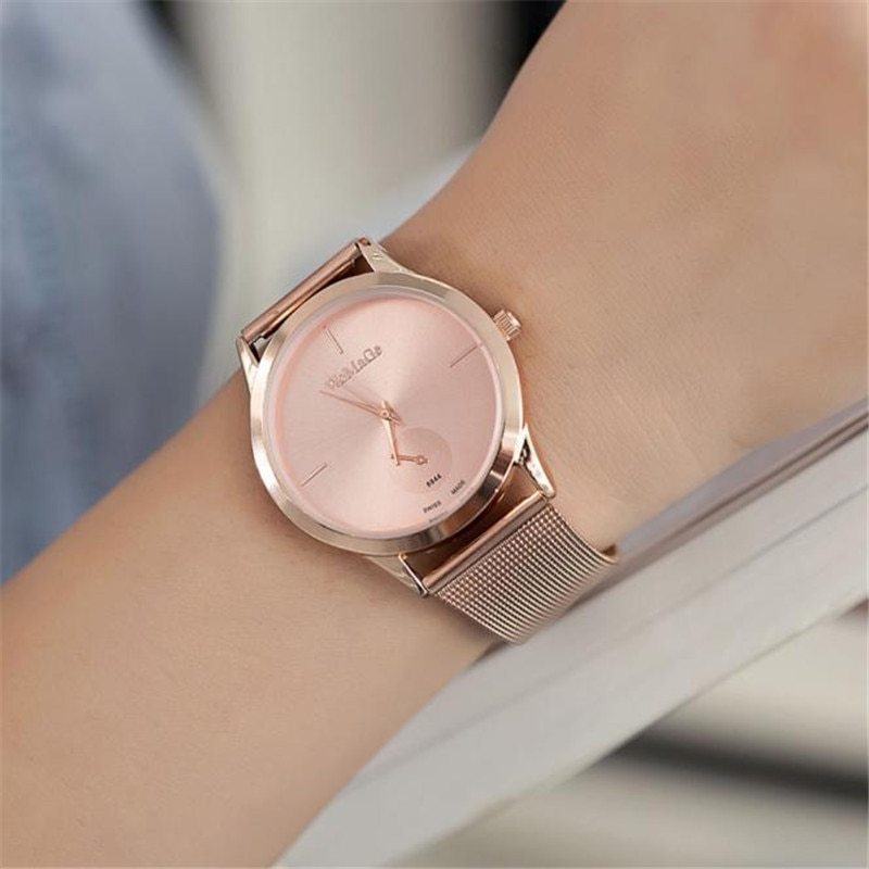 Fashion Alloy Belt Mesh Watch women's watches Minimalist Style Quartz Watch relogio feminino saat Watches for women